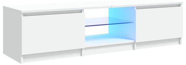 Fehér TV-szekrény LED lámpákkal 140 x 40 x 36 cm