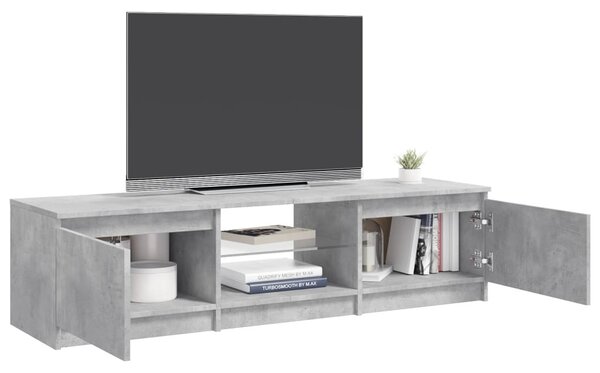 Szürke TV-szekrény LED-világítással 140 x 40 x 36 cm