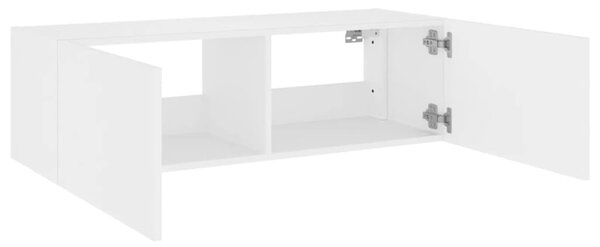 Fehér fali TV-szekrény LED-világítással 100 x 35 x 31 cm