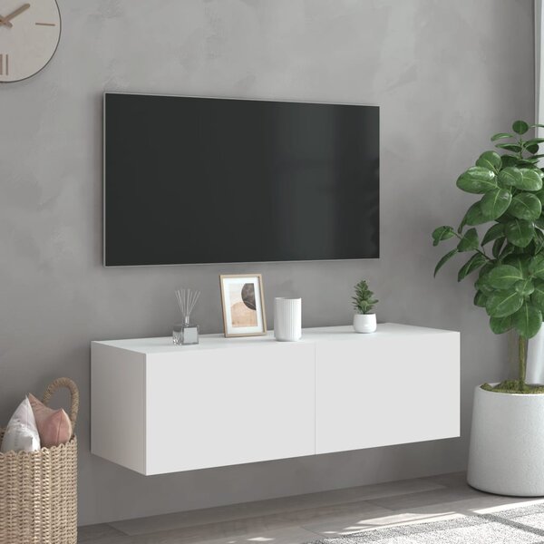 Fehér fali TV-szekrény LED-világítással 100 x 35 x 31 cm