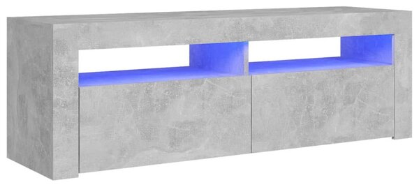 Betonszürke TV-szekrény LED-világítással 120 x 35 x 40 cm