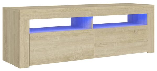 Sonoma tölgy színű TV-szekrény LED-lámpákkal 120 x 35 x 40 cm