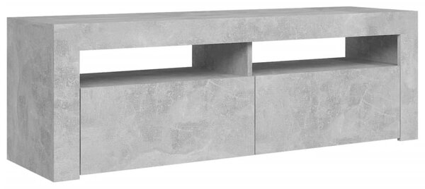 Betonszürke TV-szekrény LED-világítással 120 x 35 x 40 cm
