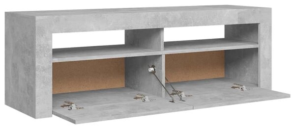 Betonszürke TV-szekrény LED-világítással 120 x 35 x 40 cm