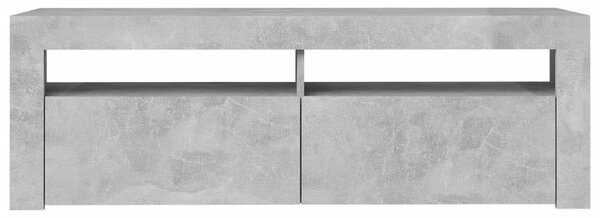 Betonszürke TV-szekrény LED-világítással 120 x 35 x 40 cm