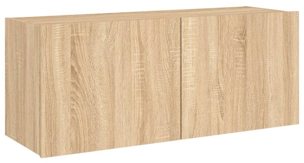 Sonoma tölgy színű fali TV-szekrény LED-ekkel 100 x 35 x 41 cm