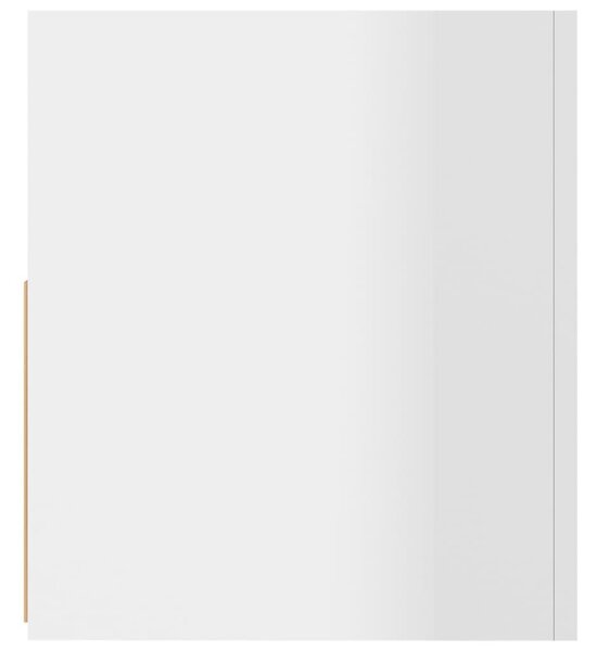 Magasfényű fehér TV-szekrény LED lámpákkal 90x35x40 cm
