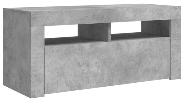 Betonszürke TV-szekrény LED-világítással 90 x 35 x 40 cm