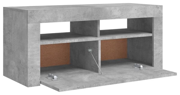 Betonszürke TV-szekrény LED-világítással 90 x 35 x 40 cm