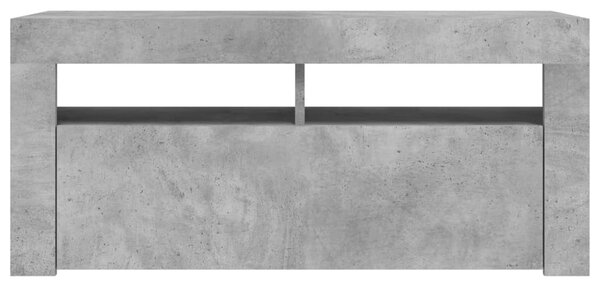 Betonszürke TV-szekrény LED-világítással 90 x 35 x 40 cm