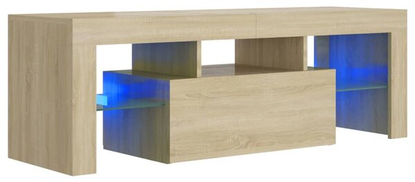 Sonoma tölgy színű TV-szekrény LED-lámpákkal 120 x 35 x 40 cm