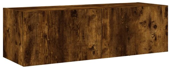 Füstös tölgy színű fali TV-szekrény LED-ekkel 100 x 35 x 31 cm