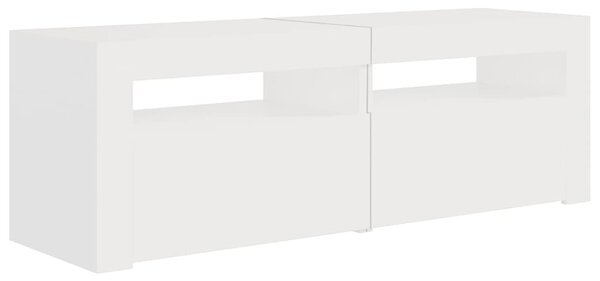 Fehér TV-szekrény LED-lámpákkal 120 x 35 x 40 cm