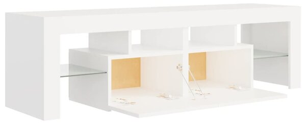 Fehér TV-szekrény LED-lámpákkal 140 x 36,5 x 40 cm