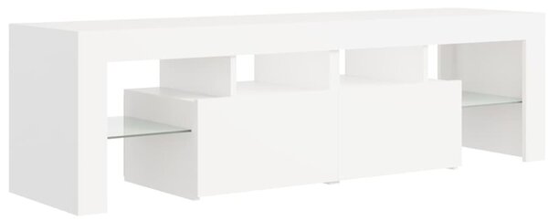 Fehér TV-szekrény LED-lámpákkal 140 x 36,5 x 40 cm