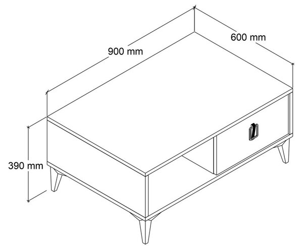 Deren dohányzóasztal, 90 cm