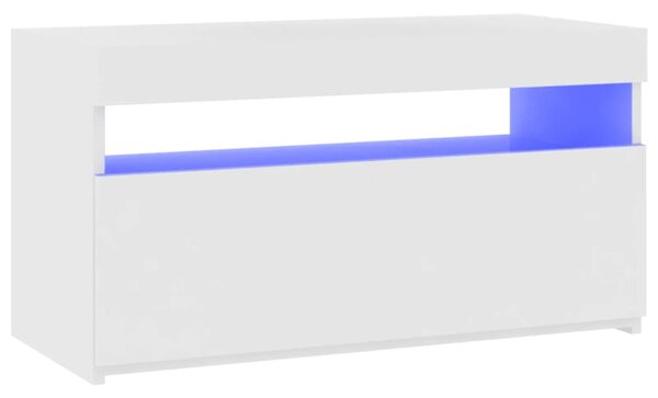 Fehér TV-szekrény LED-világítással 75 x 35 x 40 cm
