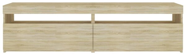 2 db sonoma tölgy színű TV-szekrény LED-ekkel 75 x 35 x 40 cm