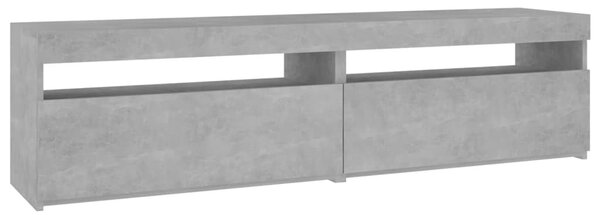 2 db betonszürke TV-szekrény LED-világítással 75 x 35 x 40 cm