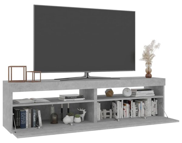 2 db betonszürke TV-szekrény LED-világítással 75 x 35 x 40 cm