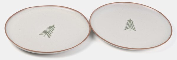 Sinsay - Tányérok karácsonyi fa mintával 2 pack - krémszínű