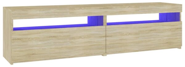 2 db sonoma tölgy színű TV-szekrény LED-ekkel 75 x 35 x 40 cm