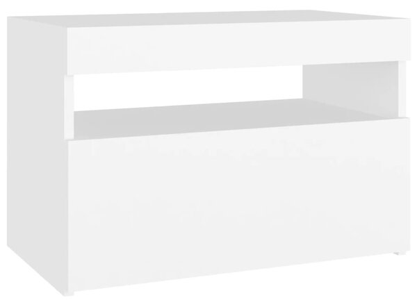 Fehér TV-szekrény LED-lámpákkal 60 x 35 x 40 cm