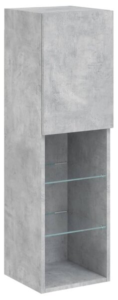 2 db betonszürke TV-szekrény LED-ekkel 30,5 x 30 x 102 cm