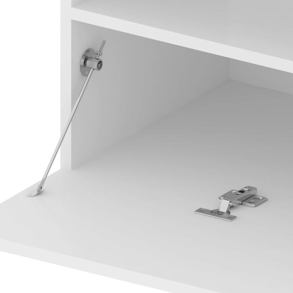 Magasfényű fehér TV-szekrény LED-világítással 75x35x40 cm