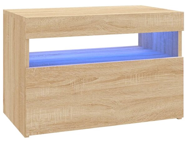 Sonoma tölgy színű TV-szekrény LED-lámpákkal 60 x 35 x 40 cm
