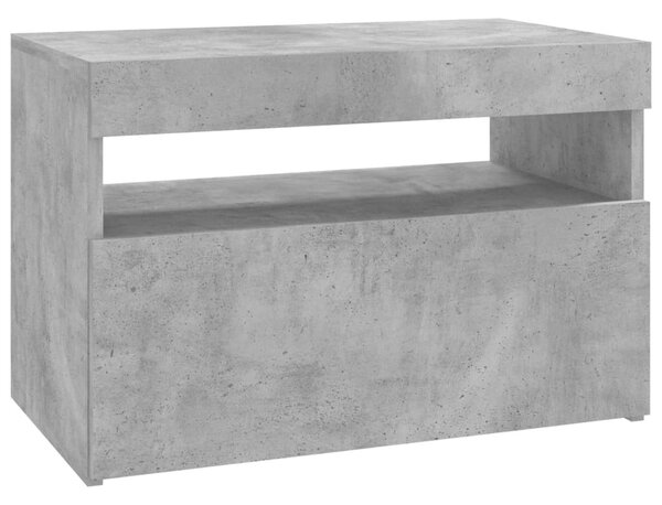 Betonszürke TV-szekrény LED-lámpákkal 60 x 35 x 40 cm