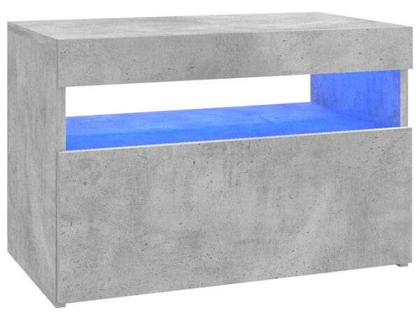 Betonszürke TV-szekrény LED-lámpákkal 60 x 35 x 40 cm