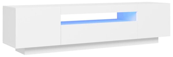 Fehér TV-szekrény LED-lámpákkal 160 x 35 x 40 cm