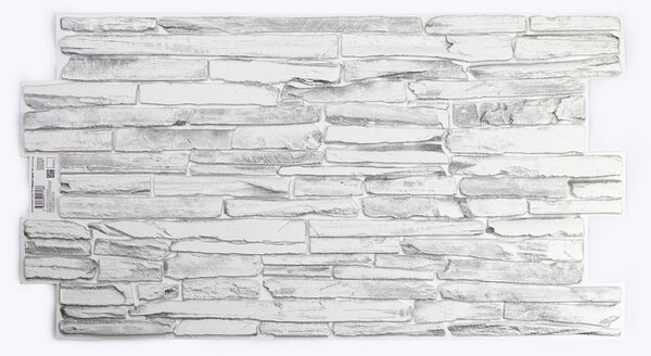 3D PVC falpanel Világosszürke palakő mintás