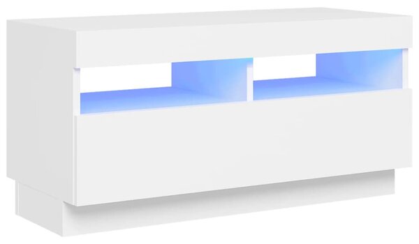 Fehér TV-szekrény LED-lámpákkal 80 x 35 x 40 cm