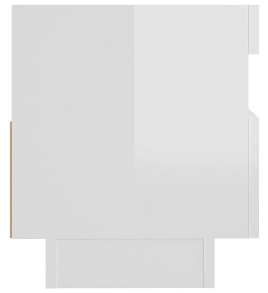 Magasfényű fehér TV-szekrény LED-lámpákkal 80 x 35 x 40 cm