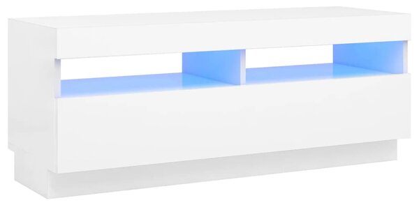 Fehér TV-szekrény LED-világítással 100 x 35 x 40 cm