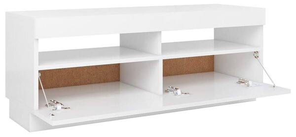 Fehér TV-szekrény LED-világítással 100 x 35 x 40 cm