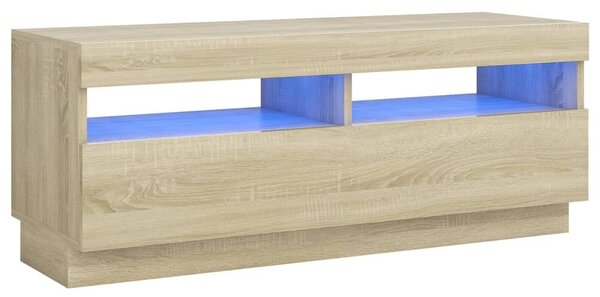 Sonoma tölgy színű TV-szekrény LED-lámpákkal 100 x 35 x 40 cm