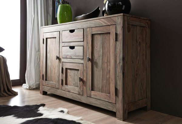 GREY WOOD komód, masszív indiai paliszander 85x130 cm