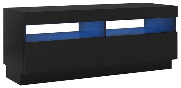 Fekete TV-szekrény LED-lámpákkal 100 x 35 x 40 cm