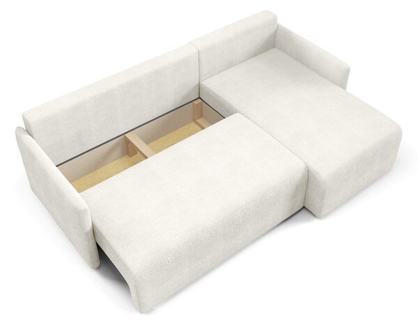 VALENCIA L alakú ágyazható sarokkanapé - krémszín
