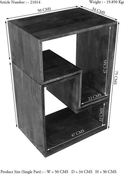 CAMBRIDGE Designer polc elem akác, nugátbarna 50x50 cm