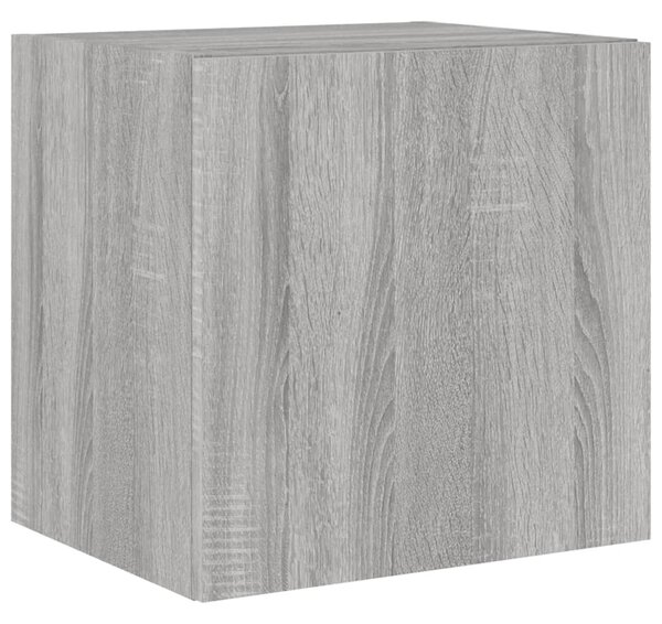 Szürke sonoma színű fali TV-szekrény LED-ekkel 40,5x35x40 cm