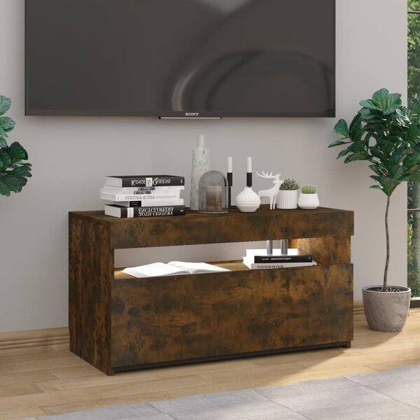 Füstös tölgy színű TV-szekrény LED-világítással 75 x 35 x 40 cm