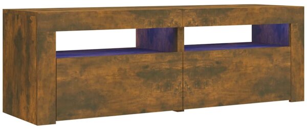 Füstös tölgy színű TV-szekrény LED-ekkel 120 x 35 x 40 cm