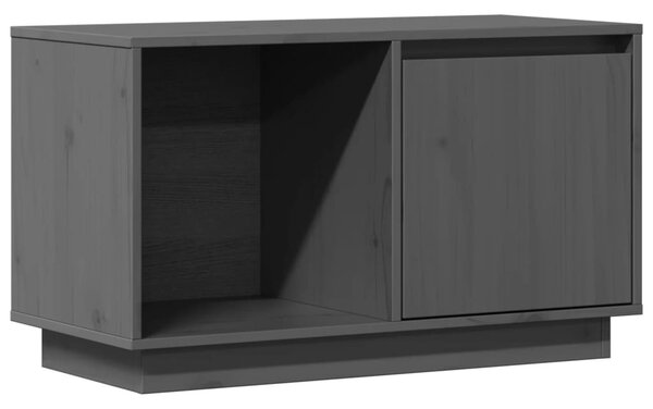 Szürke tömör fenyőfa TV-szekrény 74x35x44 cm