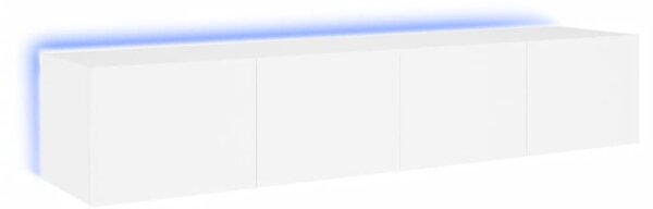 2 db fehér falra szerelhető TV-szekrény LED-del 80x35x31 cm