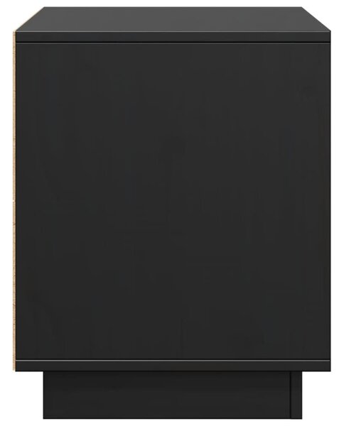Fekete tömör fenyőfa TV-szekrény 74x35x44 cm