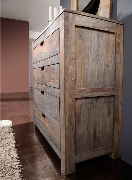 GREY WOOD rózsafa komód, masszív paliszander 95x85 cm